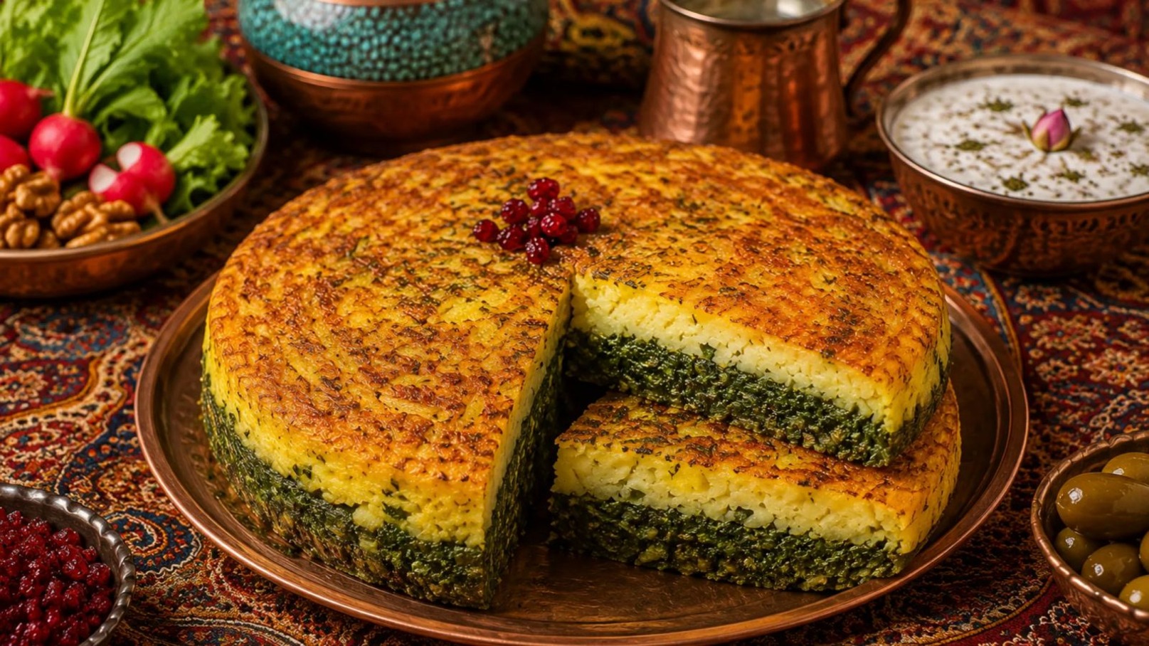 فوت‌وفن‌های طلایی کوکو سبزی مجلسی؛ پف‌دار و منسجم